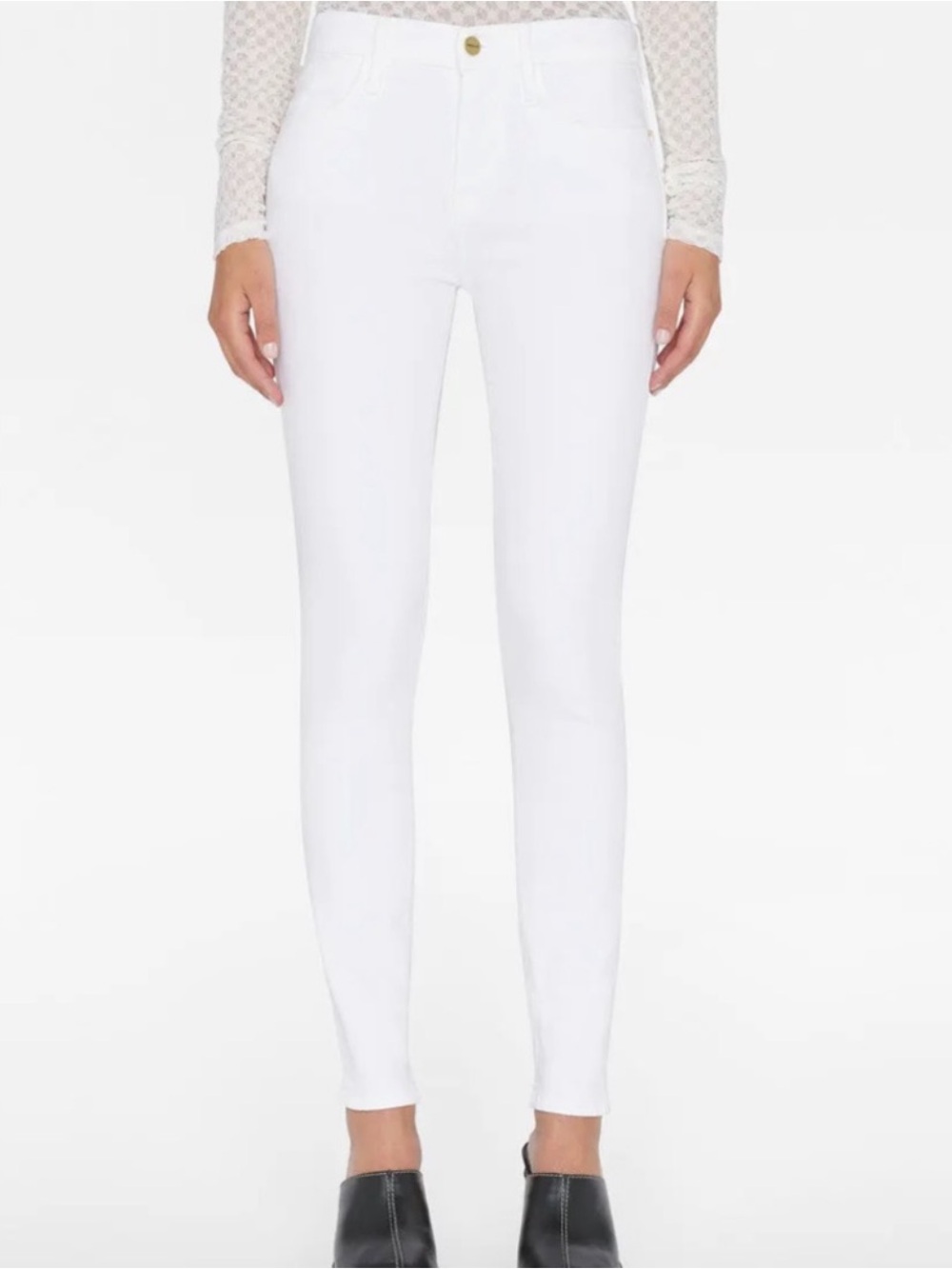 Frame Denim Le Skinny De Jeanne White Jeans